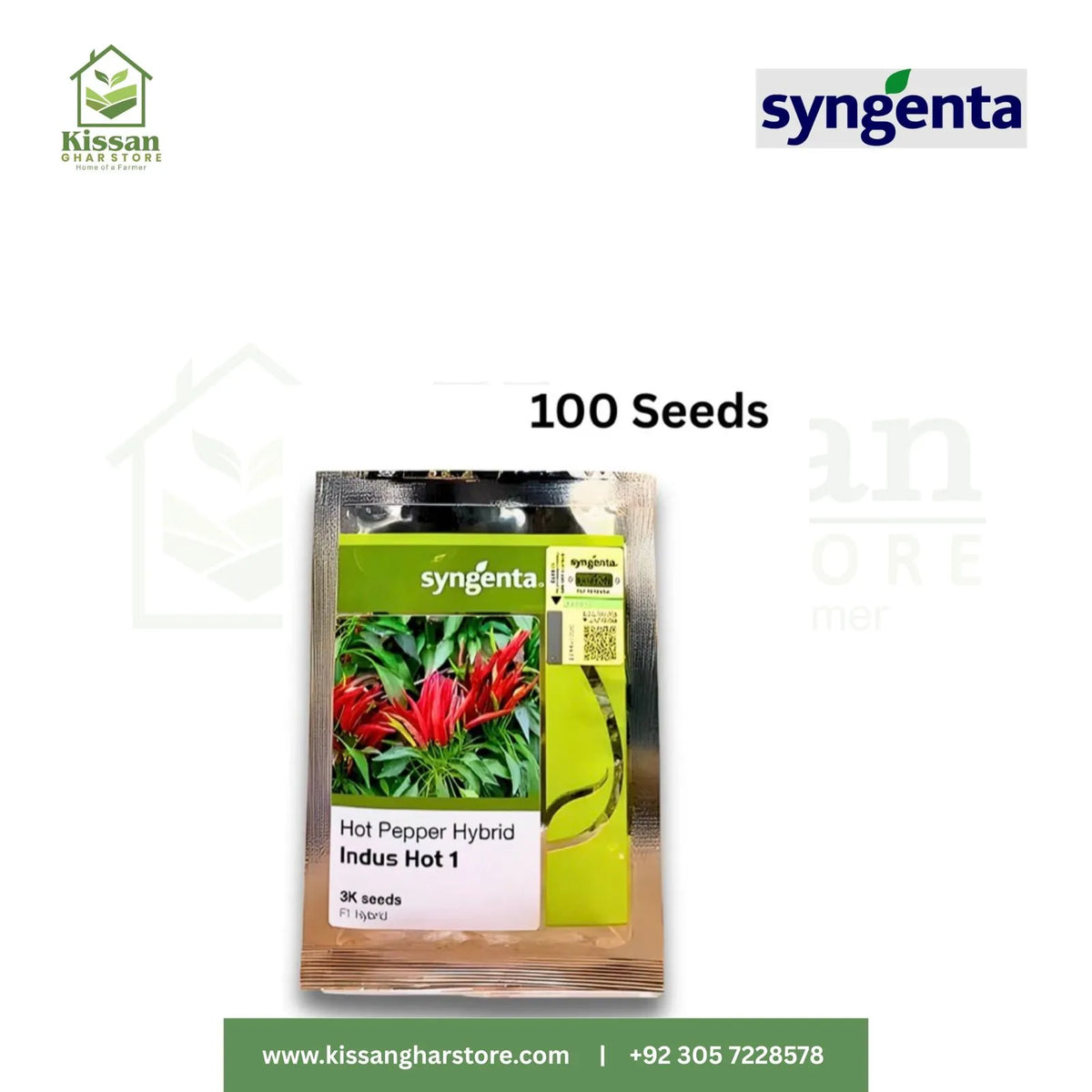 Indus Hot 1 Hot Pepper Hybrid Seeds (100) Syngenta