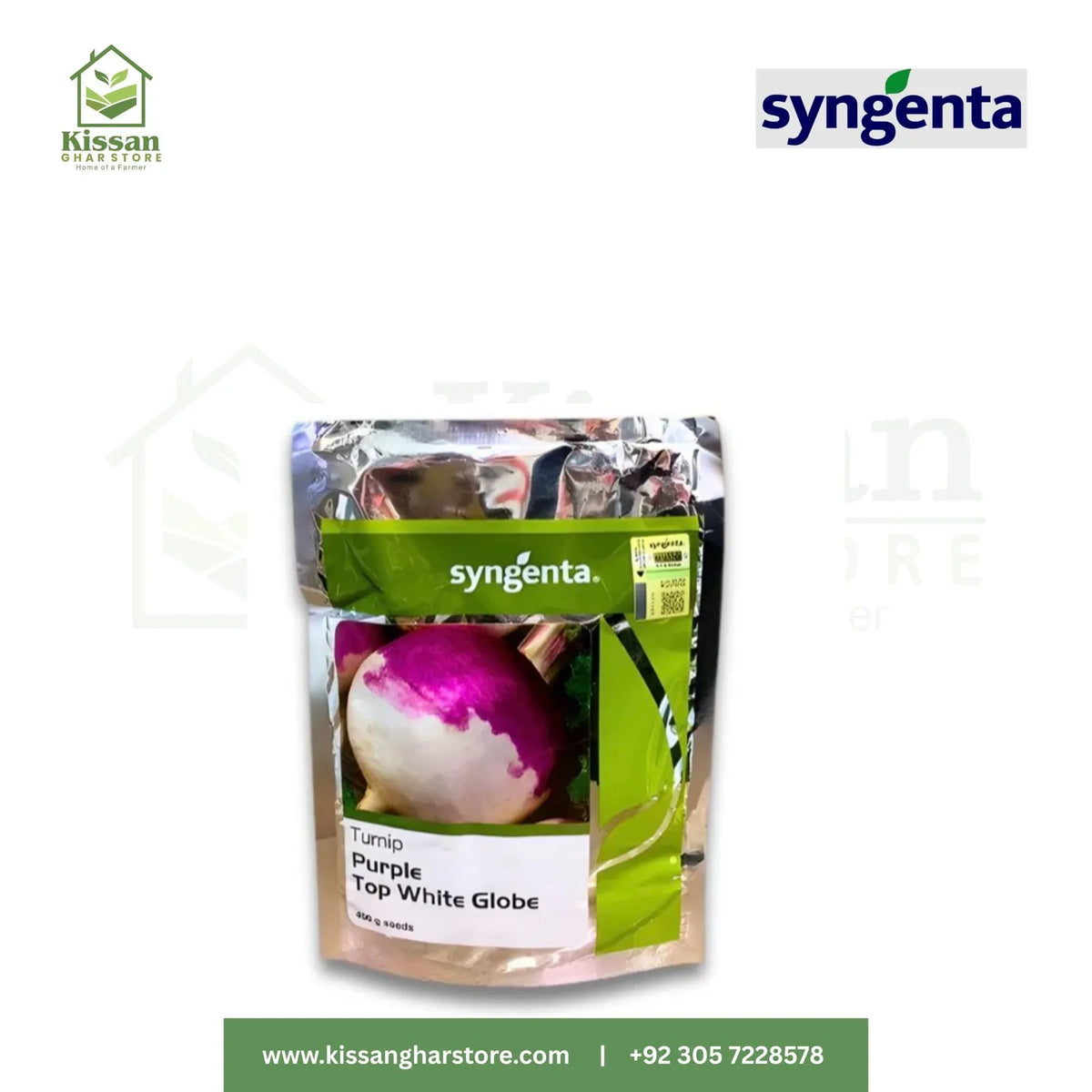 Turnip Purple Top White Globe Seeds(400Gm)  Syngenta  Pakistan