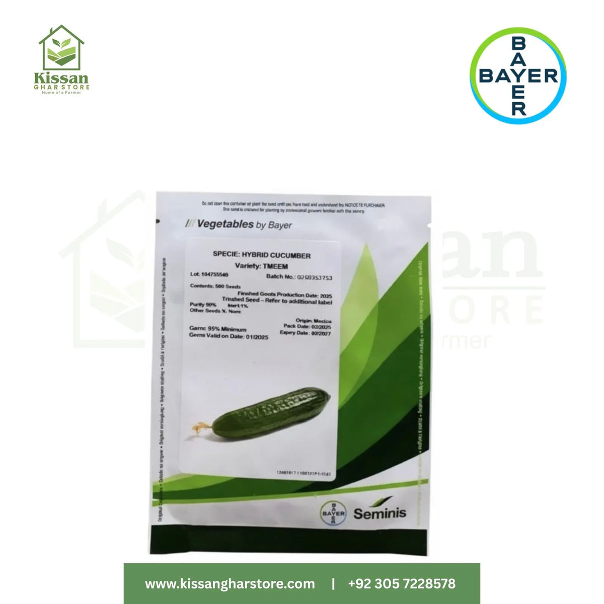 Hybrid Cucumber 500 Seeds Bayer Crop Science