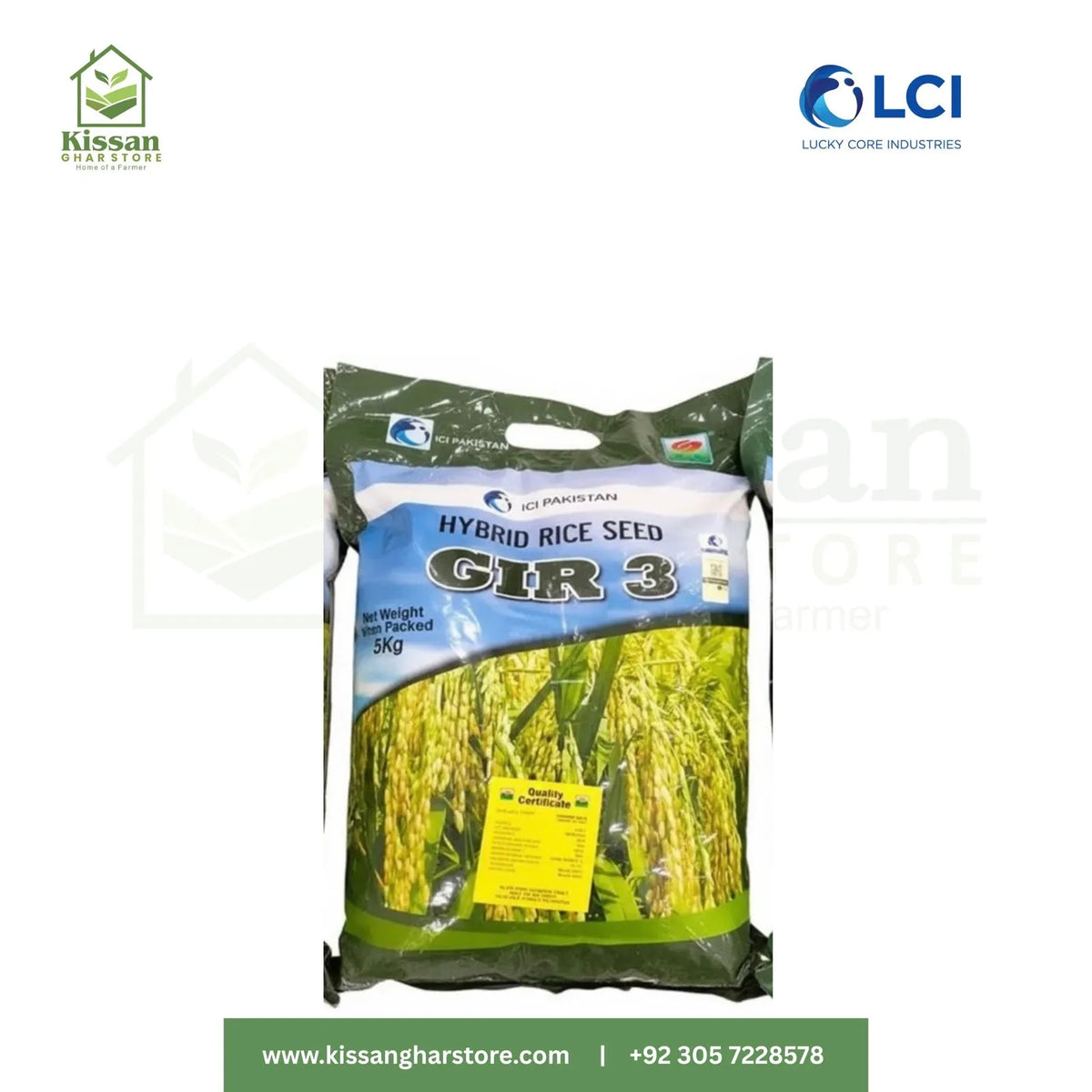 Hybrid Rice Seed Gir-3 5kg ICI Pakistan