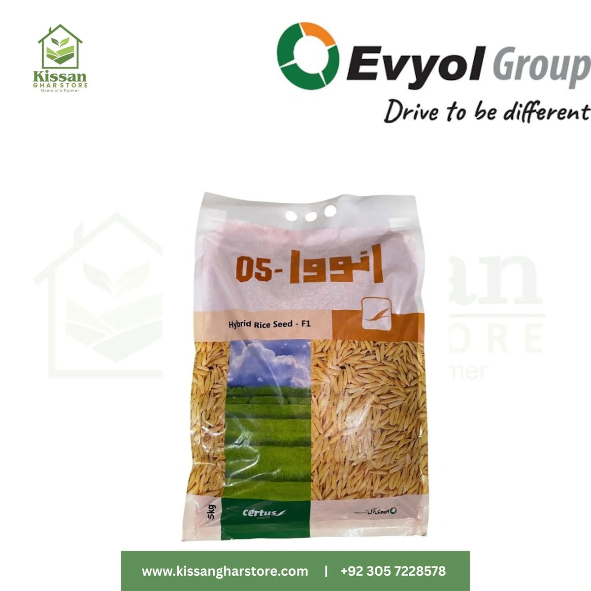 Hybrid Rice Seed Innova 05 F1 5kg Evyol Group