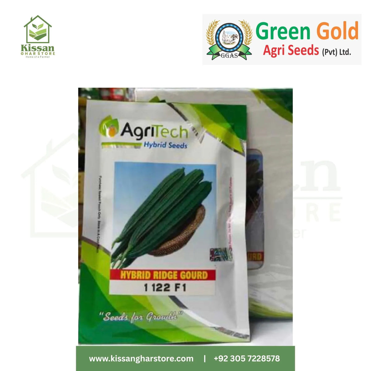 Hyb Ridge Gourd 1122 F1 50gm Green Gold