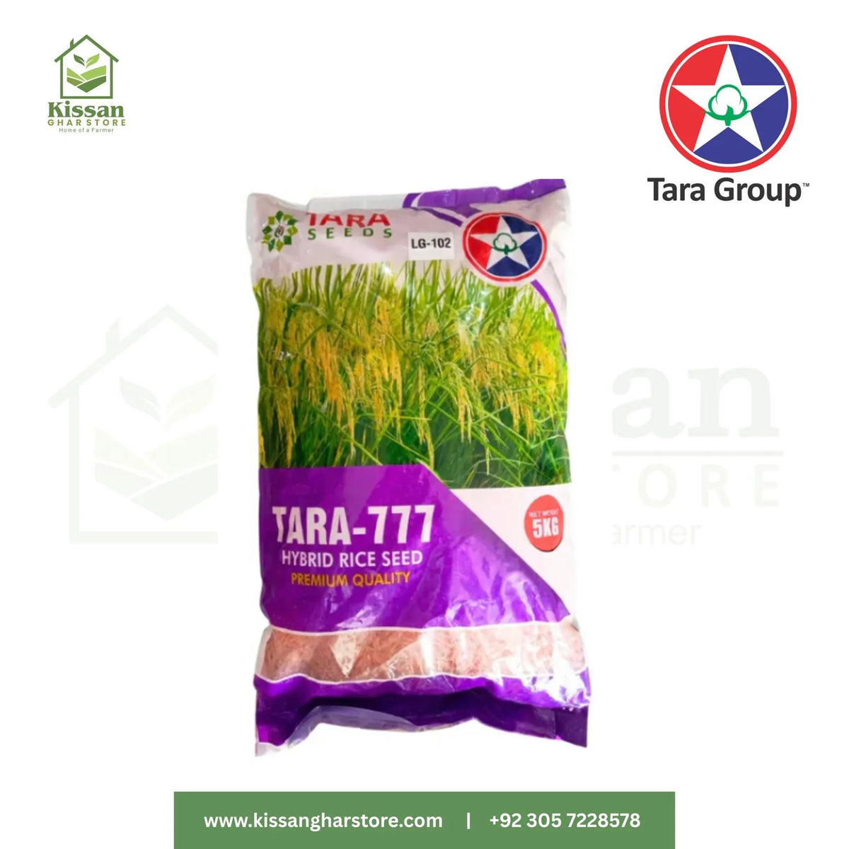 Tara 777 LG-102 Hybrid Rice Seeds By Tara Seeds - High Yielding Extra Long Grain (130 Man/Acre) & Short Duration (90-100 Days) Variety
