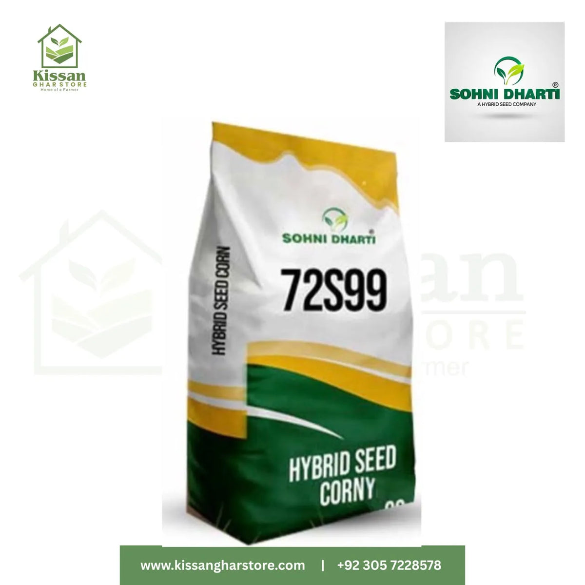 72S99 Sohni Dharti Corn Seed Pakistan 10kg Spring Corn Seed Grain Corn Hybrid Corn Seed